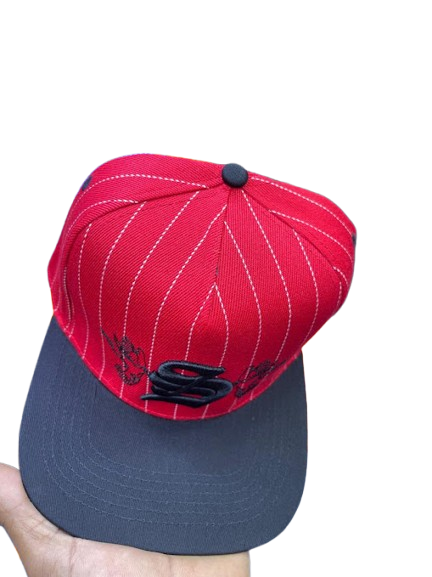 San Francisco Giants Old English S Thorny Pinstripe Snapback Cap – Red & Black